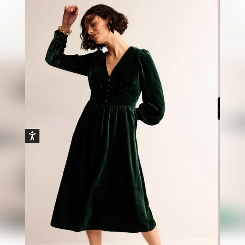 NWT Boden Elise Velvet‎ midi party dress